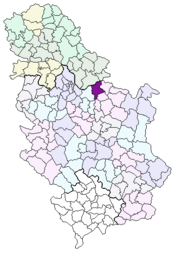 セルビアでポジャレヴァツの位置の位置図
