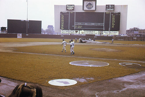 Shea Stadium prior to a Mets versus Philadelphia Phillies game in 1969.
