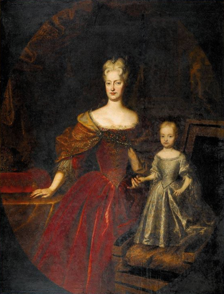 File:Silvestre, follower of - Probably portrait of the Empress Elisabeth Christine and her child.png