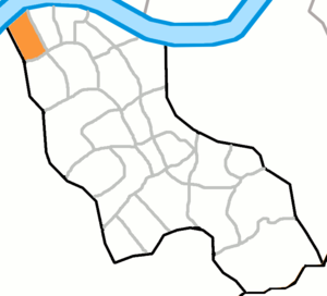 新沙洞在江南區的位置（橙色）