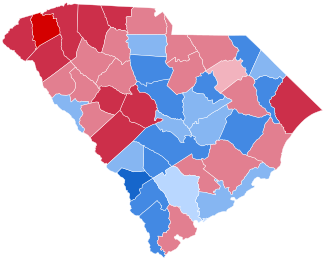 Etelä -Carolinan presidentinvaalien tulokset, Shaded County, 2008.svg