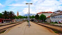 Der Mittelbahnsteig am Hauptbahnhof von Split, Frühling 2014