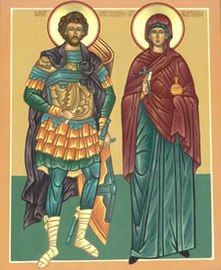 St Chrysogonus depicted with St Anastasia