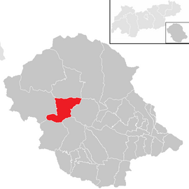 Poloha obce St. Veit in Defereggen v okrese Lienz (klikacia mapa)