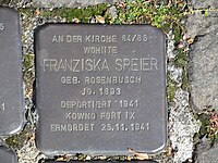 Stumbling stone Franziska Speier, 1, Bahnhofstrasse 110, Borken, Schwalm-Eder-Kreis.jpg