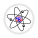 Stylised atom with three Bohr model orbits and stylised nucleus (encircled).svg