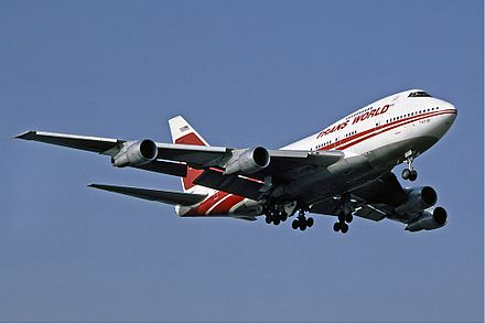 TWA Boeing 747SP at Heathrow Airport in 1983