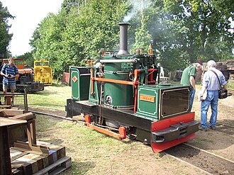 Taffy a replica of Chaloner, a de Winton vertical-boilered narrow gauge railway locomotive Taffy the Locomotive (built by Alan Keef Ltd), 2008.jpg