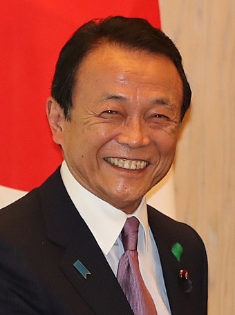 Abe's Minister of Finance Tarō Asō, who also serves as Deputy Prime Minister, in April 2017