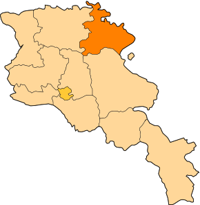 Tavuš na mapě Arménie