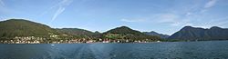 Panorama of the town from across the lake