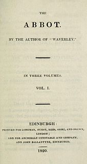 <i>The Abbot</i> 1820 novel by Walter Scott