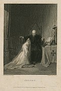 The Benediction by Henry Liverseege,[91] depicting Juliet, engraving by Charles Heath.