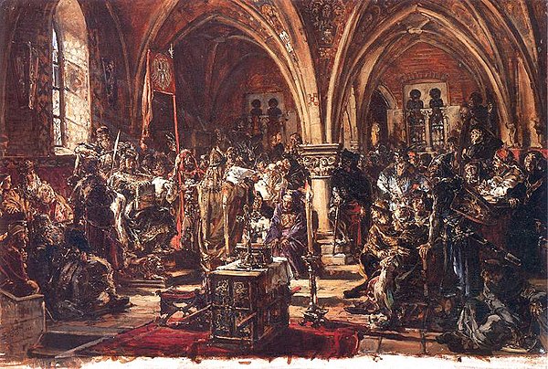 The first Sejm in Łęczyca. Recording of laws. A.D. 1180