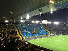 The Wankdorf Stadium before a Champions League Play Off Match in 2019 The Wankdorf stadium before a match between Young Boys and Red Star Belgrade.jpg