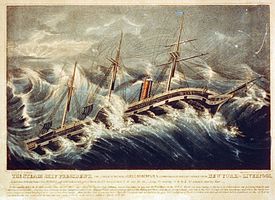 The last sighting of the SS President in a gale The steam ship President in gale.jpg