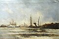 Theodor Buiucliu, Peisaj de iarnă, ulei pe pânză, 62,5x97 cm