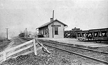 Train station in Rome (circa 1909) Train station in Rome, Ohio (circa 1909).jpg