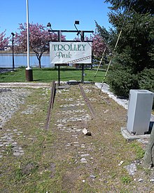 Former trolley station, now a park