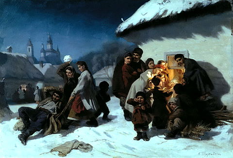 Святки фольклор. Трутовский «колядки в Малороссии» (1864). Константин Трутовский картины. Колядки в Малороссии. Трутовский Константин Александрович (1826-1893). Художник Константин Трутовский. Святочные гуляния..