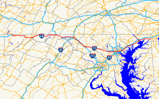 U.S. Route 40 in Maryland section of U.S. Highway in Maryland, United States