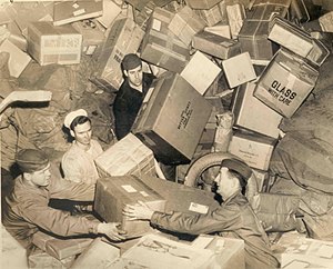 U.S. Troops Surrounded by Holiday Mail During WWII.jpg