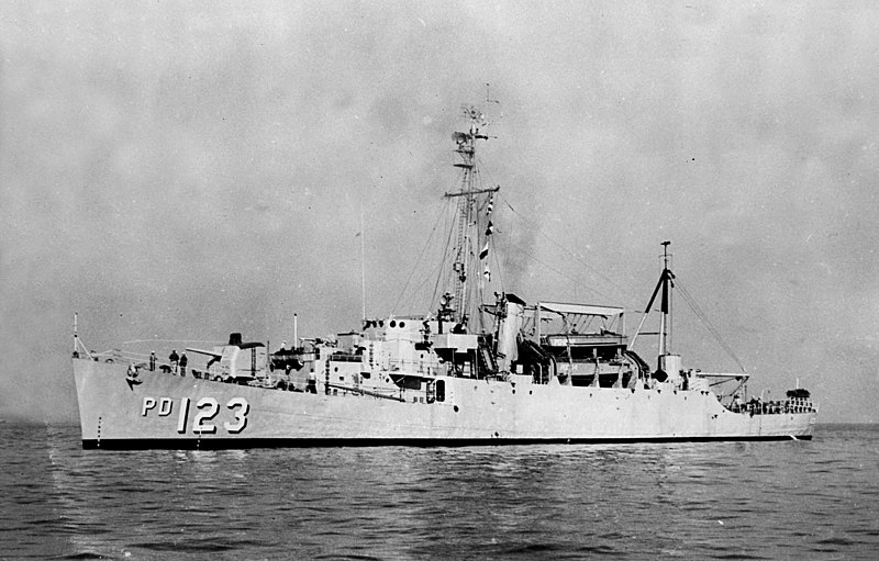 File:USS Diachenko (APD-123) off the San Francisco Naval Shipyard on 31 January 1956 (7575289).jpg