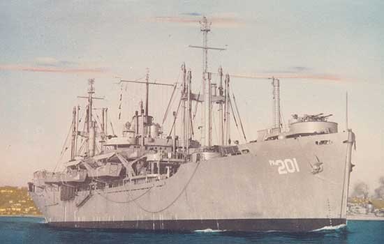 USS Menard, the first American ship to participate in the naval evacuation