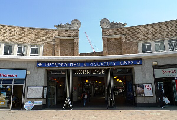 The main entrance to Uxbridge tube station in May 2011