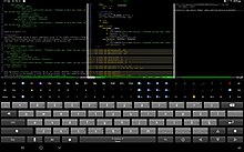 Obrázek zobrazuje terminál ve kterém je spuštěn editor Vim, v němž je editován Python program.
