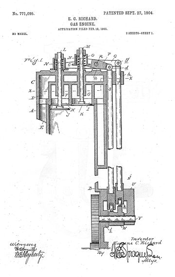 1904 patent for Buick overhead valve engine