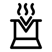 An 1852 variant, a more complex depiction of Vesta's hearth, from which modern ⟨⚶⟩ is a simplification