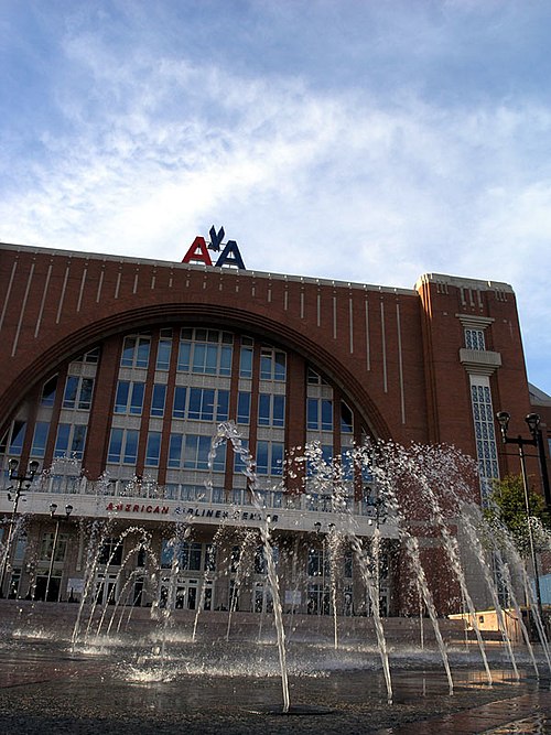 The American Airlines Center, with Victory Plaza designed by Athena Tacha