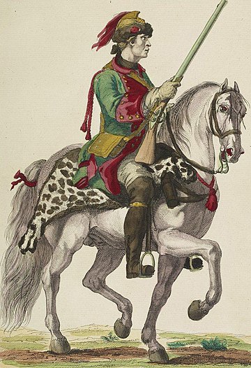 French dragoon of the Volontaires de Saxe regiment, mid-18th century