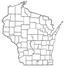 Location of Evansville, Wisconsin