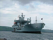 Wave Knight at anchor in Plymouth Sound, 2008 Wave Knight replenishment tanker.jpg
