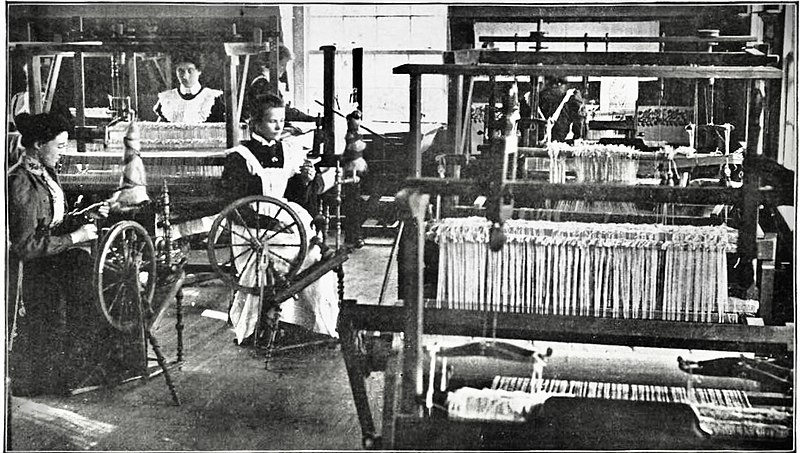 women spinning-weaving