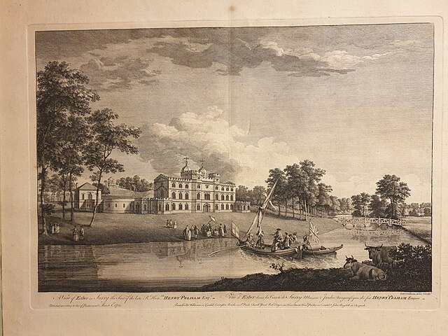 West View of Esher Place, Surrey 1759, as earlier remodelled by William Kent.