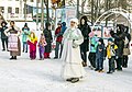 Winter girl at the Maslenitsa festival for children in the Apollo Park in Kirov