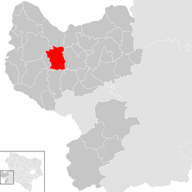 Poloha obce Wolfsbach v okrese Amstetten (klikacia mapa)