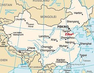 Placering Zibos i Kina