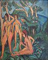'Bathers beneath Trees, Fehmarn' by Ernst Ludwig Kirchner, Norton Simon Museum