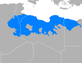 Extension géographique de l'usage de l'arabe sulaymite.