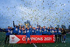 In 2021 RFS won a domestic double - the league and the cup. CempioniRFS.jpg