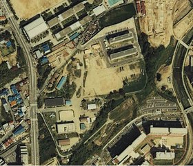 豊中分屯地（1979年（昭和54年）撮影） 国土交通省 国土地理院 地図・空中写真閲覧サービスの空中写真を基に作成