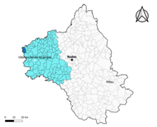 Salvagnac-Cajarc dans l'arrondissement de Villefranche-de-Rouergue en 2020.