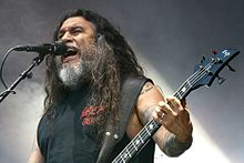 Bassist/vocalist Tom Araya was one of the two constant members of Slayer. 14-06-08 RiP Slayer Tom Araya 2.JPG