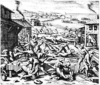 <span class="mw-page-title-main">Indian massacre of 1622</span> Assault by Virginia Indians on English plantations along the James River in the Colony of Virginia