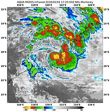 IR image of Tropical Low 17U, which became Cyclone Kelvin hours later. 17U 2018-02-16 1720Z.jpg