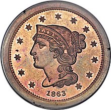 1863 3C үш цент, Judd-319 Restrike, Pollock-384, R.5.jpg
